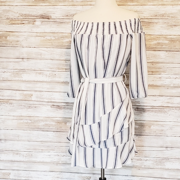 Pookie & Sebastian Off the Shoulder Ruffle Dress M - Picture 1 of 12